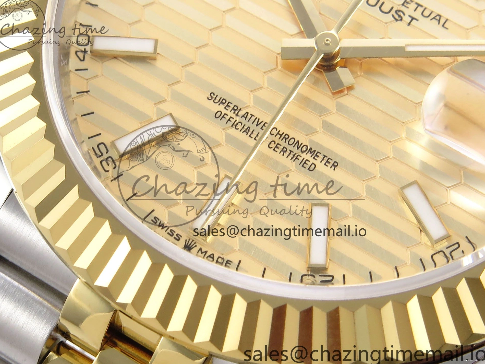 0116 DateJust 41 126333 EWEF Best Edition YG Texuted Dial on SS YG Jubilee Bracelet A Snug 992